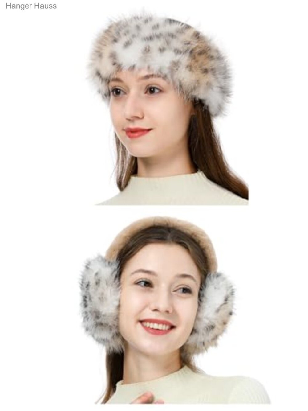 Faux Fur Headband and Earmuffs Set Warm Winter Accessories